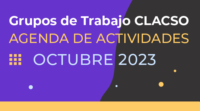  Agenda de Grupos de Trabajo – Octubre 2023