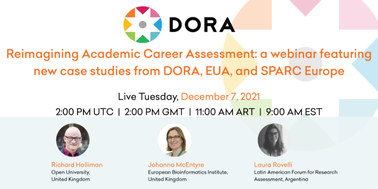  Webinar: Nuevos estudios de caso reimaginan la evaluación de la carrera académica