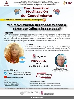  CLACSO FOLEC en Foro Internacional de Movilización del Conocimiento (Instituto Politécnico Nacional – Universidad Rosario Castellano)