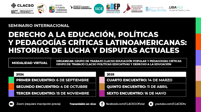  Seminario Internacional. Derecho a la educación, políticas y pedagogías críticas Latinoamericanas: Historias de lucha y disputas actuales