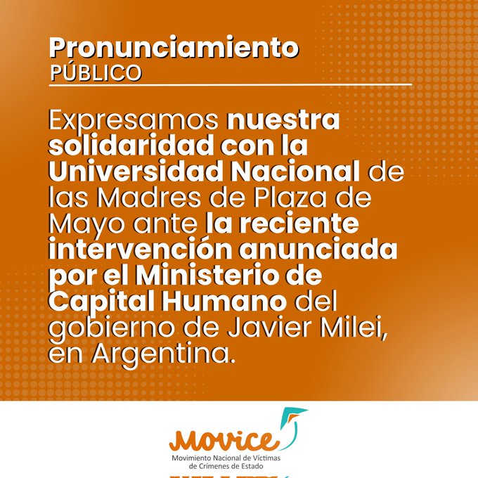  Organizaciones rechazan intervención en Universidad Nacional de las Madres de Plaza de Mayo