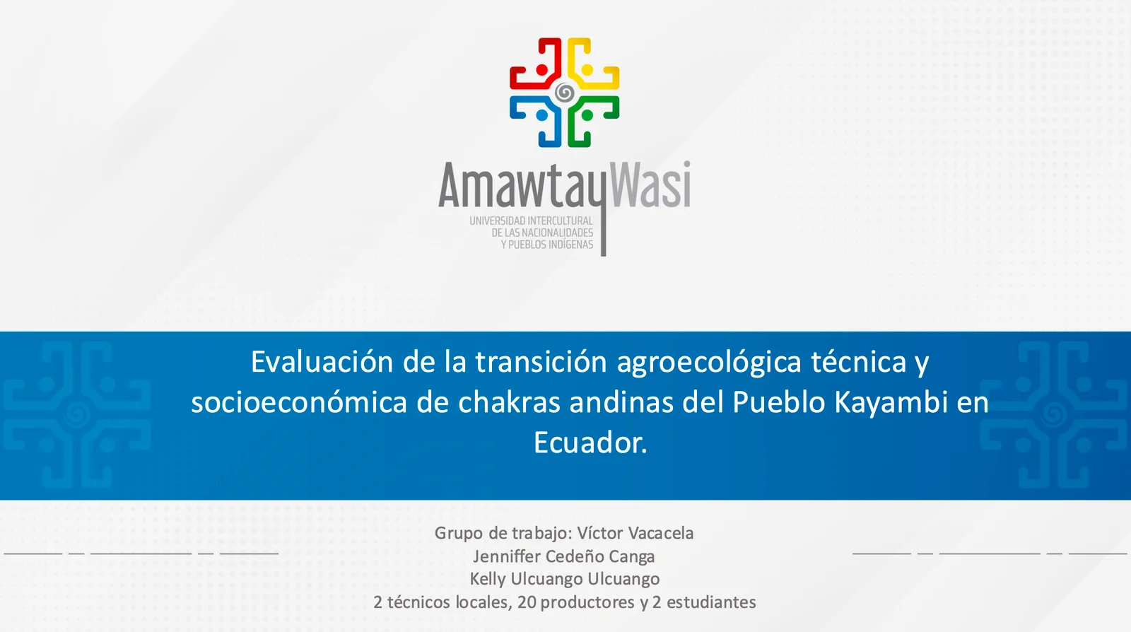  Evaluación de la transición agroecológica técnica y socioeconómica de chakras andinas del Pueblo Kayambi en Ecuador